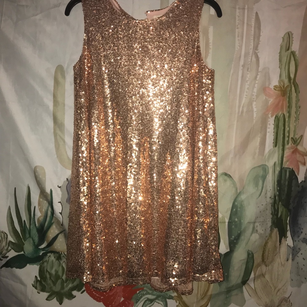 NWT Rose gold sequin mini dress